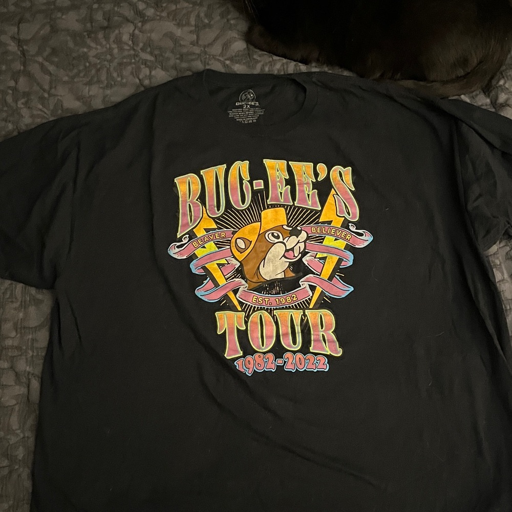 Buc-ee's Tour Beaver Believer Black Short Sleeve Cotton T-Shirt Men's 2X